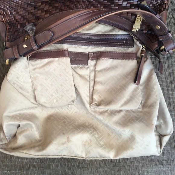 ❌SOLD❌ Cole Haan Brown Genevieve Woven Leather Hobo Bag - Picture 6 of 10